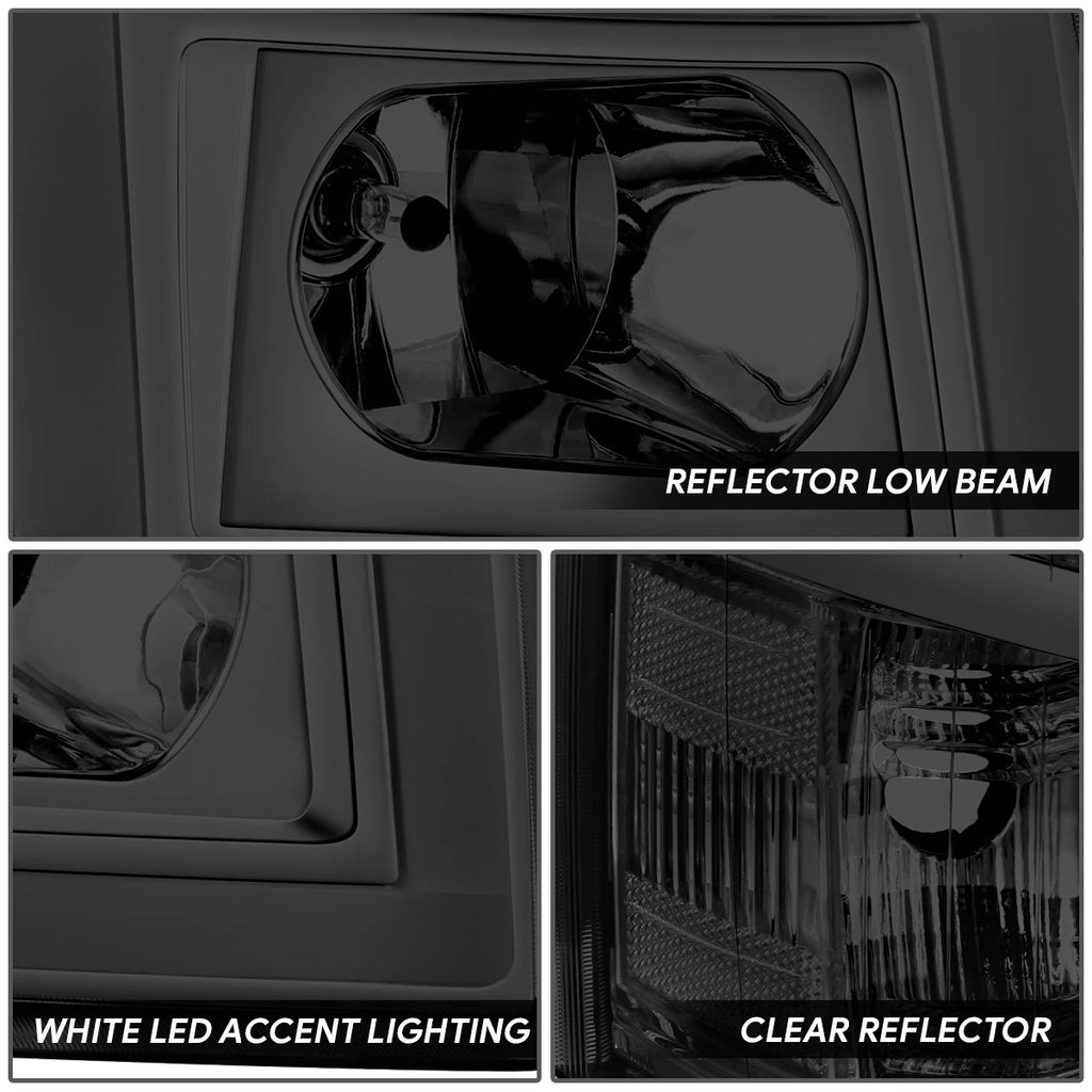 Smoked Lens Headlight w/LED Bar for Silverado 1500 2500HD 3500 (2007–2014)