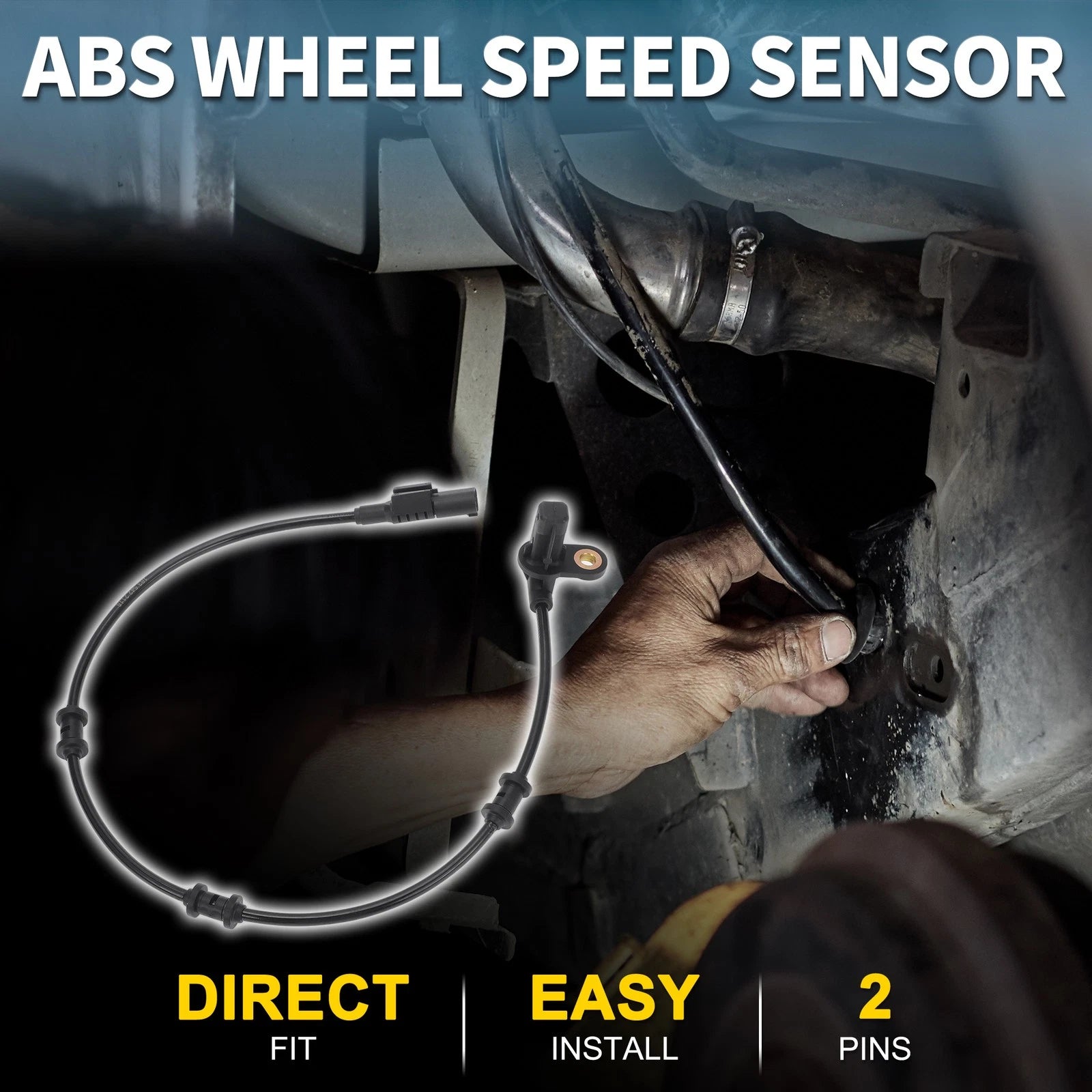 2 Pcs Rear Right ABS Wheel Speed Sensor for Mercedes-Benz ML350 (2006–2011) No.A1635422118