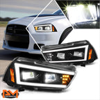 LED DRL Sequential Turn Signal Headlights for Dodge Charger (2011–2014)