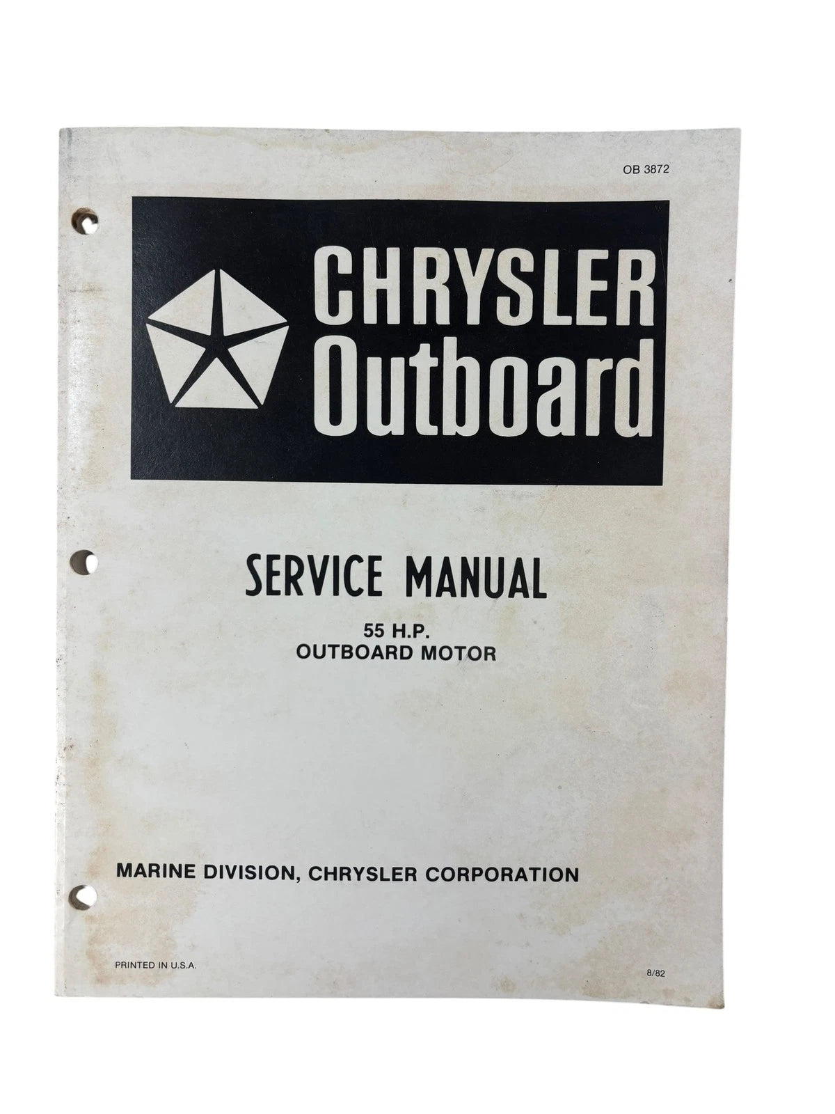Service Manual for Chrysler Outboard OB 3872 (55 HP)