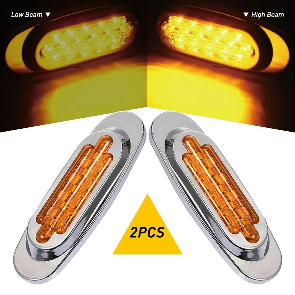 16 LED Yellow Marker Side Light Bar for RV Truck Trailer Boat