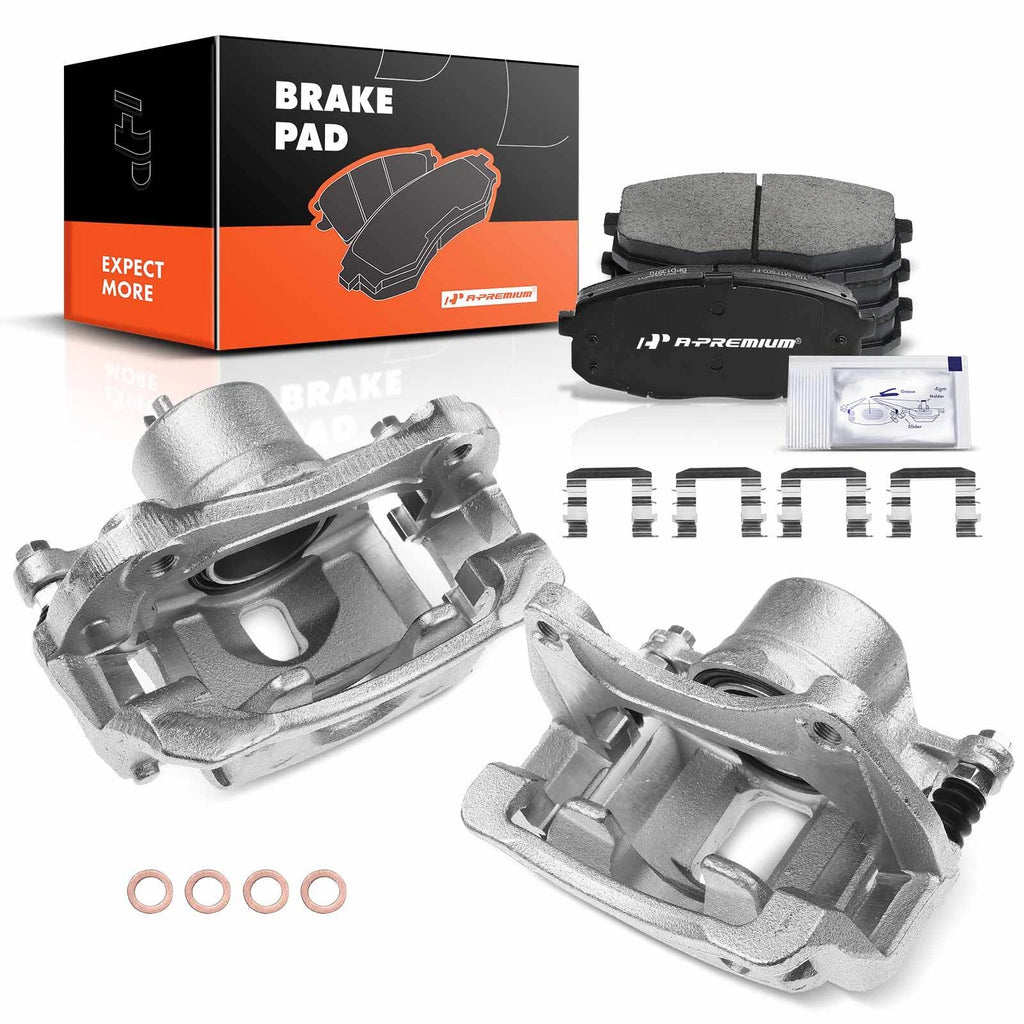 Set of 2 Brake Calipers & Pads for Kia Soul (2014–2016)
