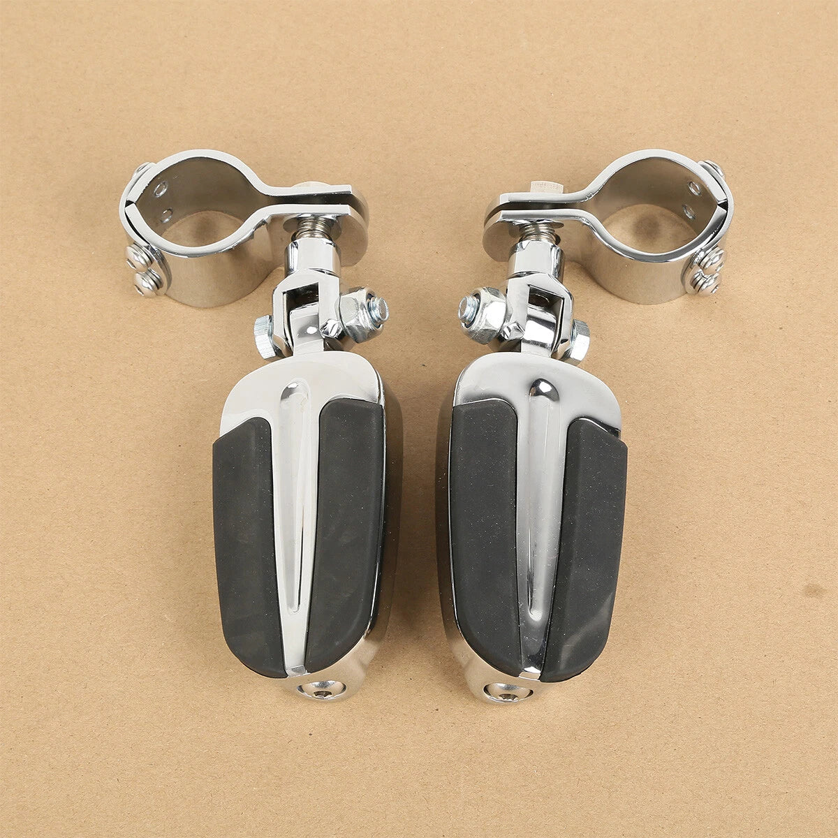 Chrome Highway Bar Footpegs Clamps for Harley Touring (Fits 22mm, 25mm, 32mm, 35mm)