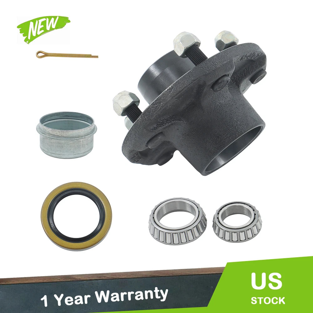 Set of 5 Trailer Idler Hubs 5 Lug 5 on 5" Bolt Circle for 3500 lbs Axles