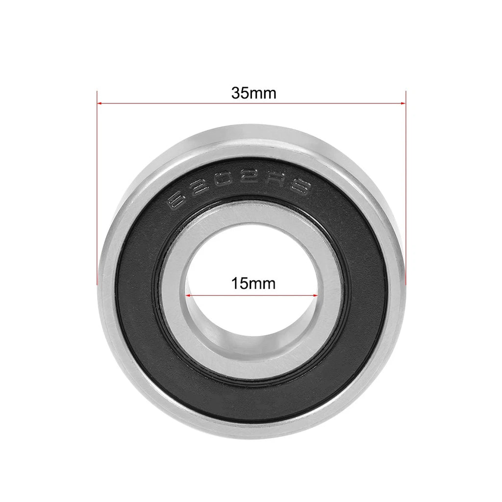 Set of 10 6202-2RS Deep Groove Ball Bearings 15x35x11mm Double Sealed Chrome