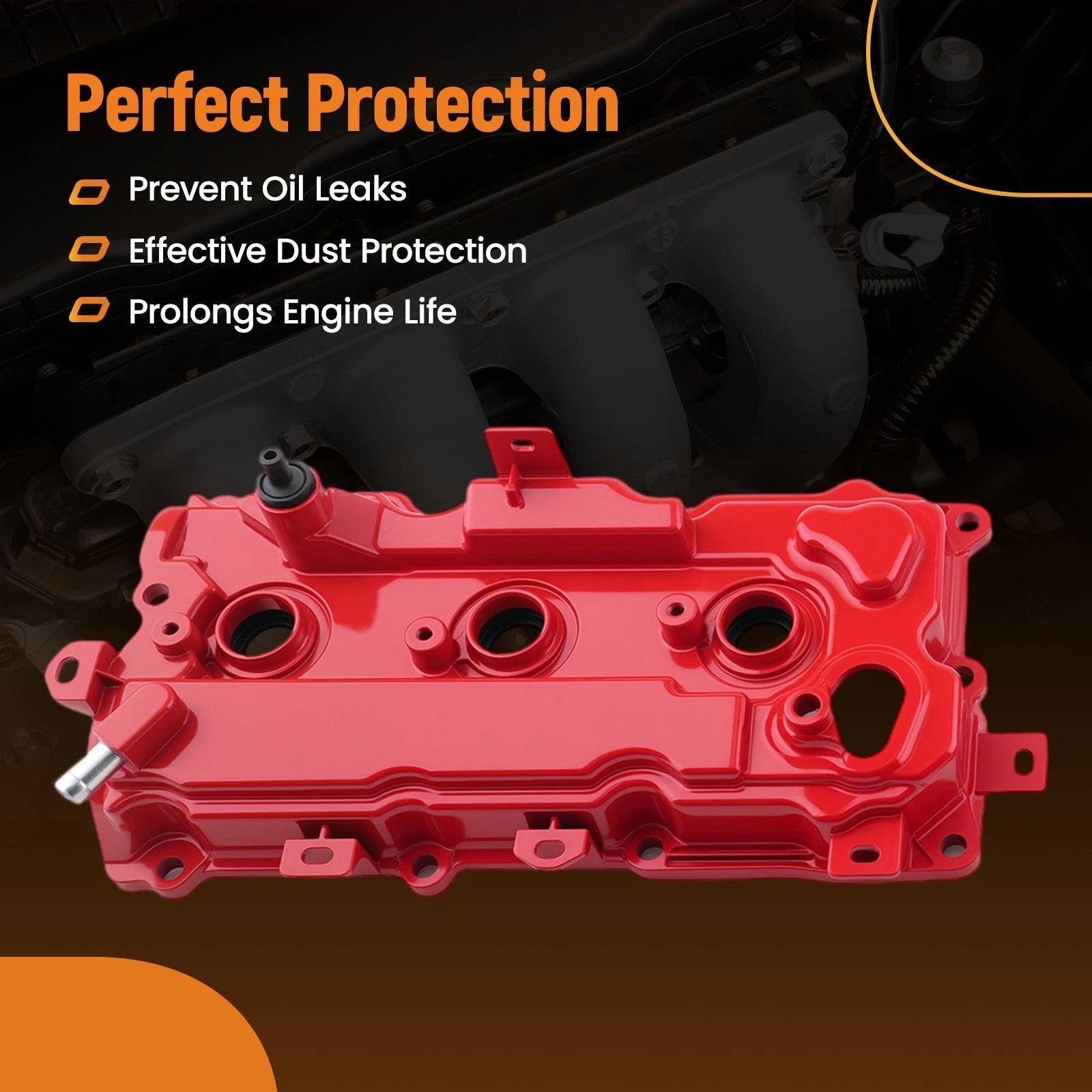 Set of 2 Aluminum Valve Covers for Nissan Pathfinder Quest (2005–2012) 13264JN01A Red