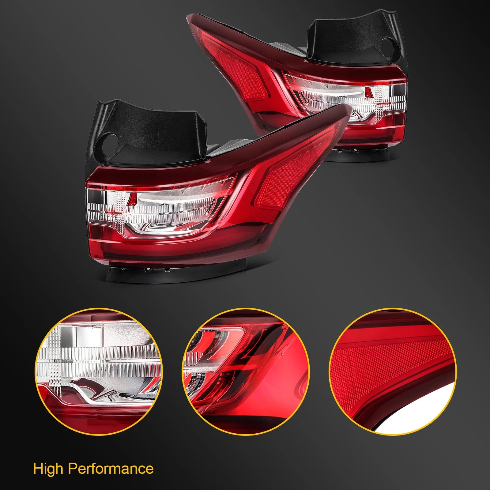 2X Rear Outer Tail Lights Assembly for Chevy Traverse (2018–2021)