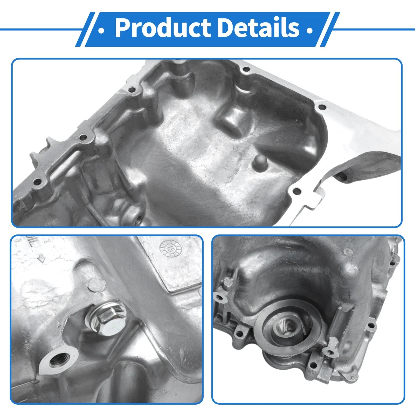 1 Pc Engine Oil Pan No.264382 for Honda Civic (2006–2011) Steel Silver Tone