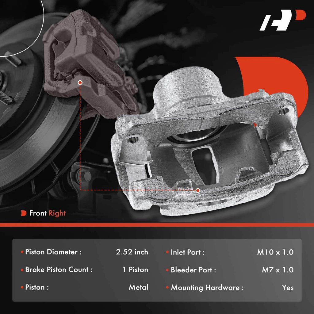 Front Right Disc Brake Caliper with Bracket for Toyota Camry (2002-2006)