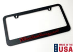 Matte Black Premium License Plate Frame with Red Outline for Universal