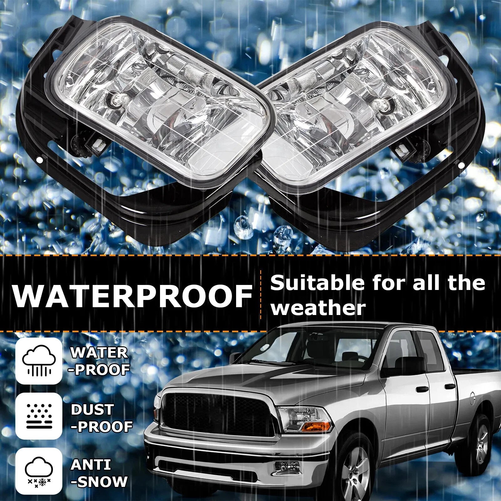 Front Fog Lights for Dodge Ram 2500 3500 (2010-2018) / Ram 1500 (2009-2012)