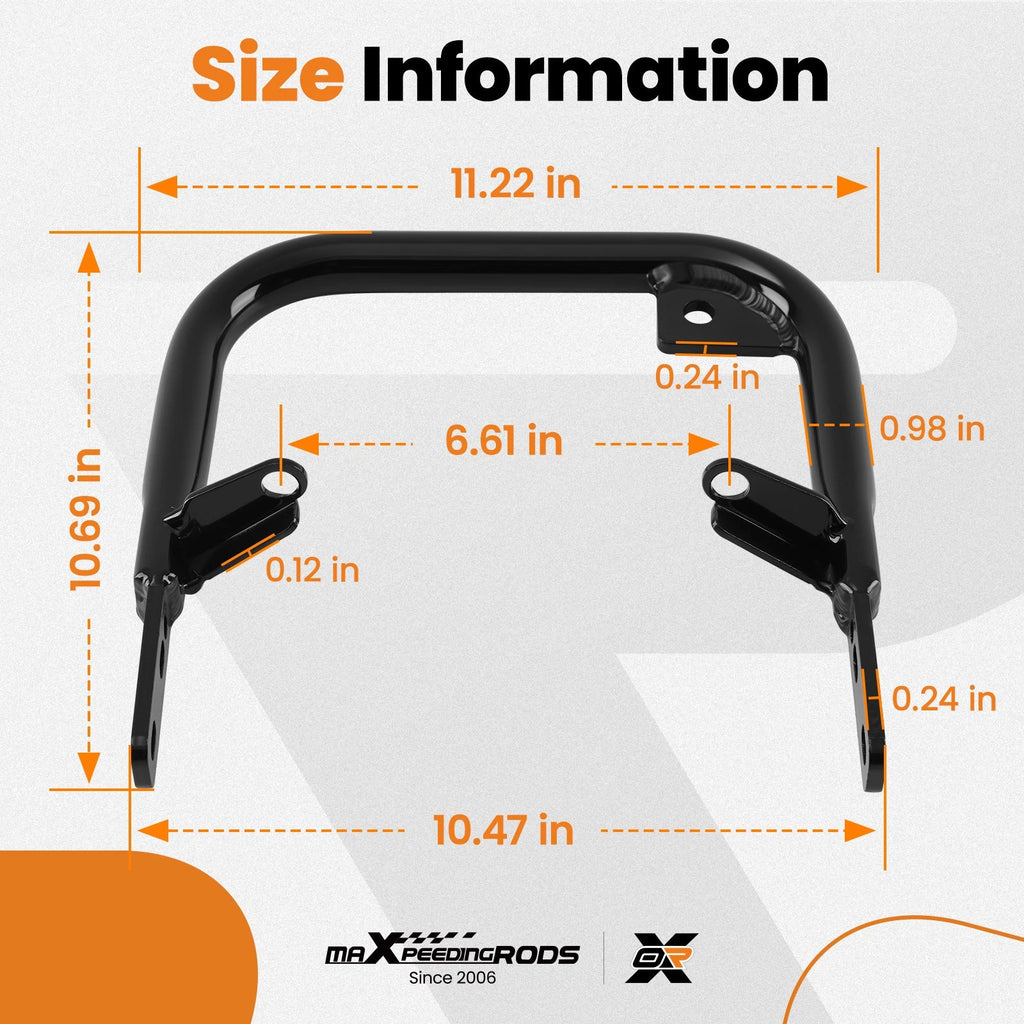 Rear Crash Bar Bumper for Honda TRX450ER Sportrax 450 (2006–2014) Black Aluminum