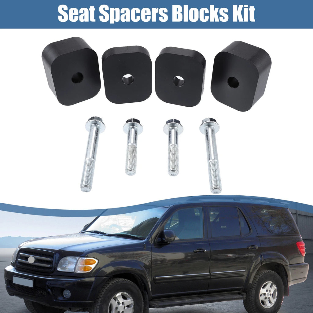 Set of 1 Seat Spacer Blocks for Toyota Tundra (2007) 387-2104 Metal Plastic Black
