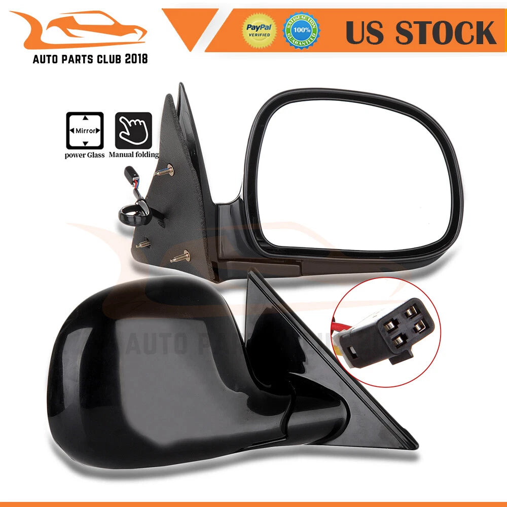 Set of 2 Power Black Exterior Mirrors for Chevy GMC Isuzu Olds V