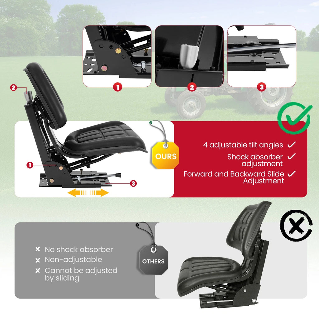 Adjustable Suspension Seat for Universal Forklift Tractor Mower Digger
