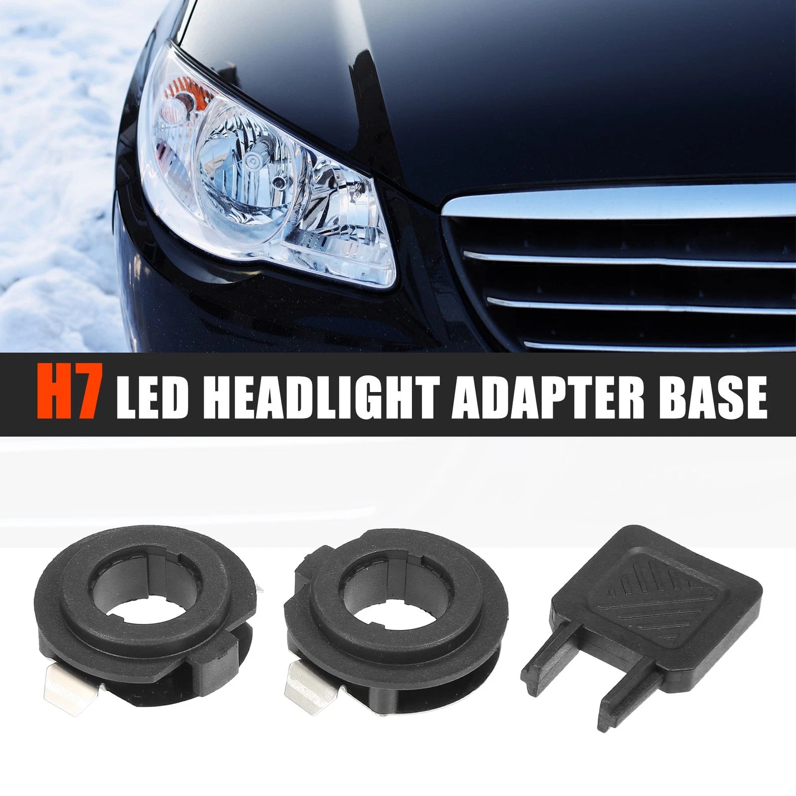 Set of 1 H7 LED Headlight Adapter Bases for Audi A3 (2009–2010)