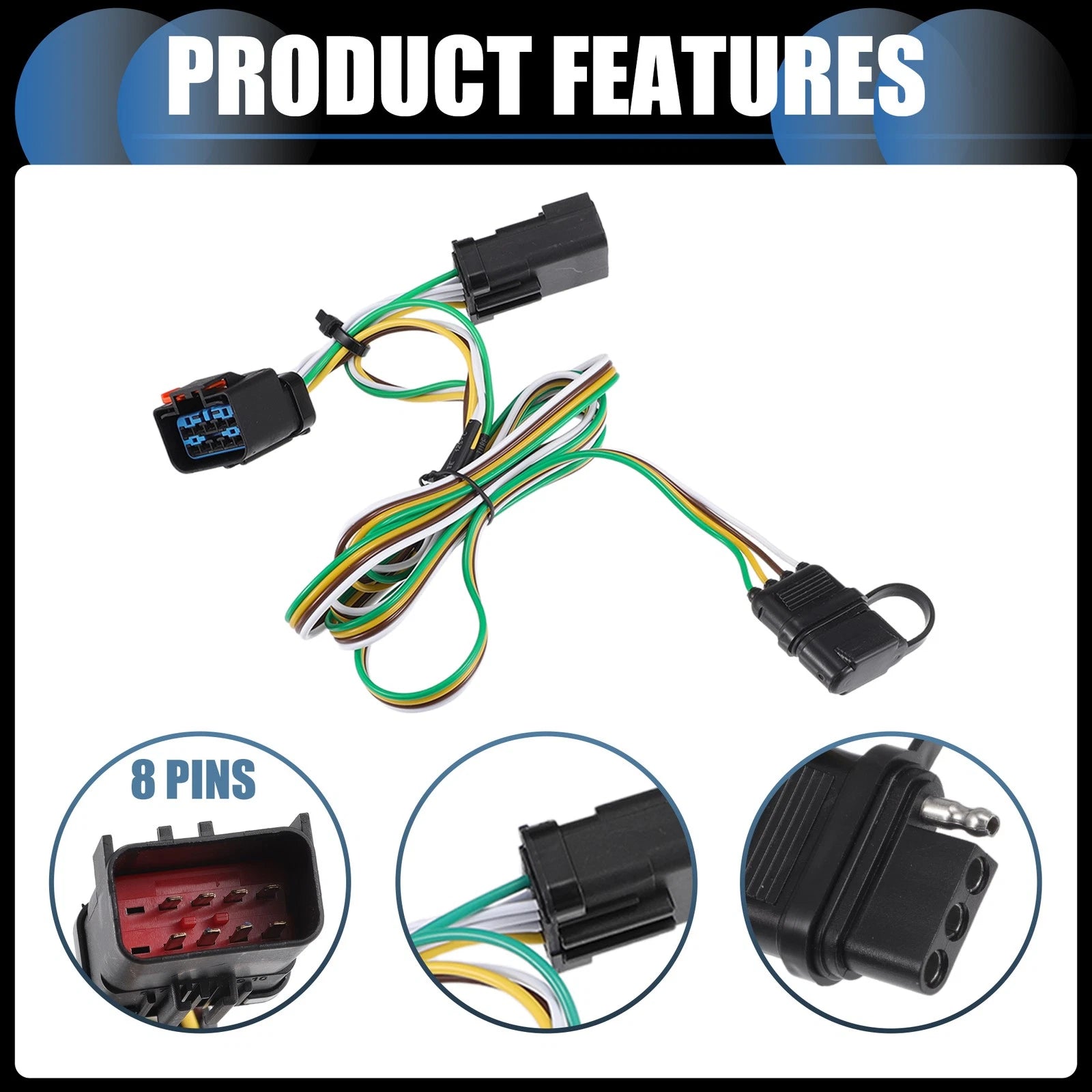 Set of 4-Pin Trailer Wiring Harness Kit for Dodge Ram 3500 (2010)