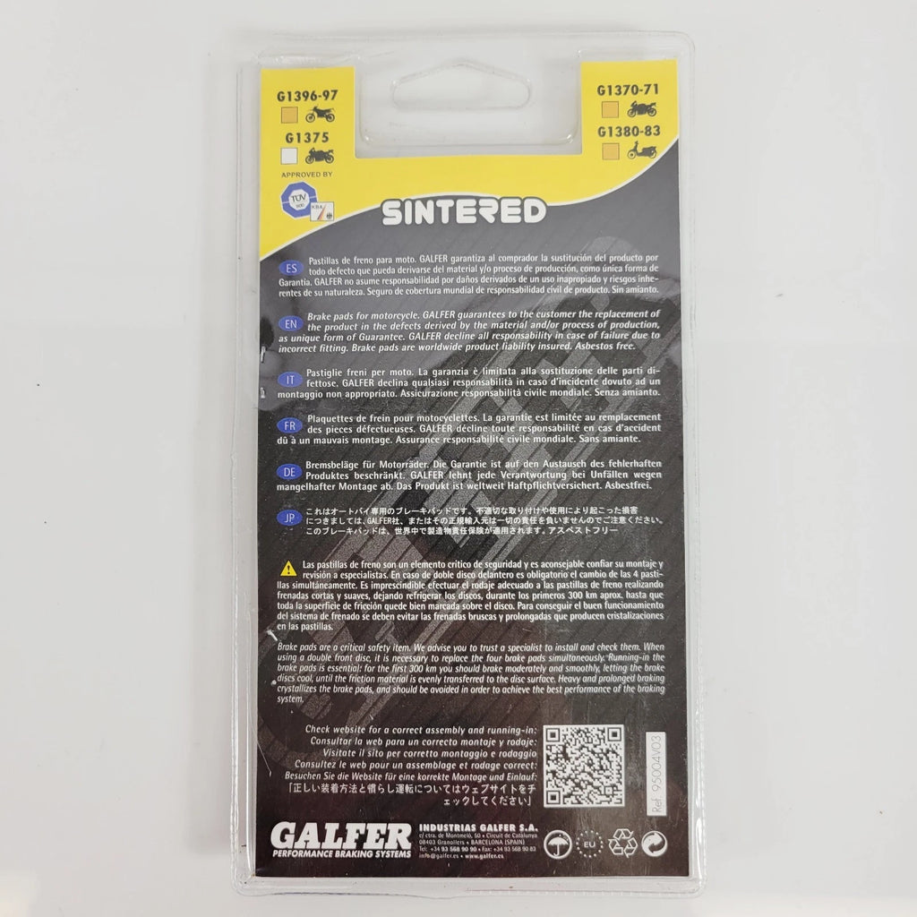Galfer Sintered Brake Pads for Kawasaki Versys-X 300 (2017–2023) FD117G1397