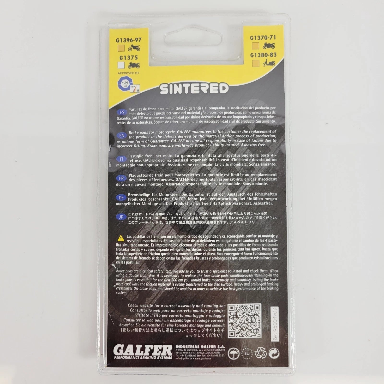 Galfer Sintered Brake Pads for Kawasaki Versys-X 300 (2017–2023) FD117G1397