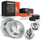 Rear Drilled Rotor Brake Pads & Caliper for Toyota Camry Avalon (2012-2017)