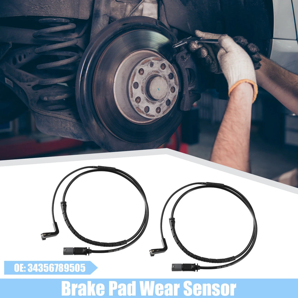 2X Rear Brake Pad Sensor for BMW X5  - Plastic Rubber Black Gray