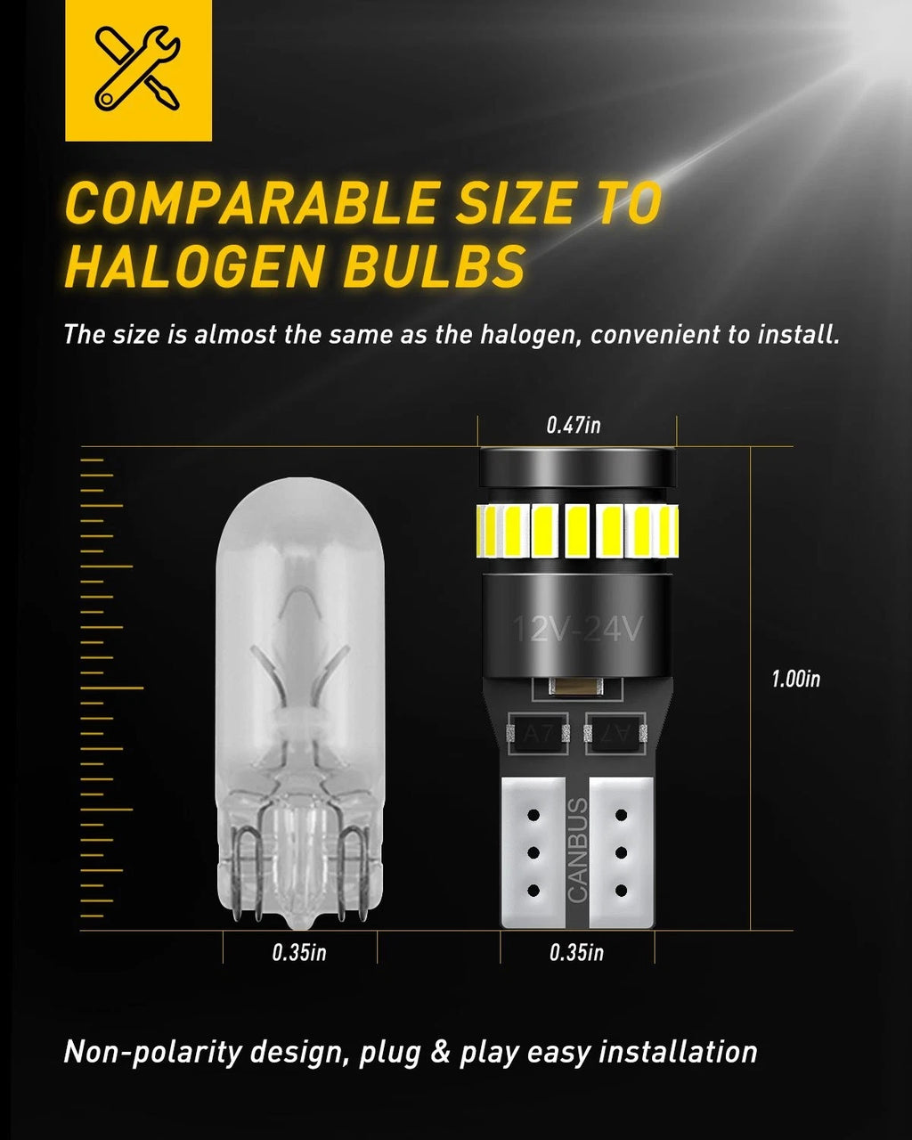 2X LED License Plate Side Marker Light Bulb for Various Models