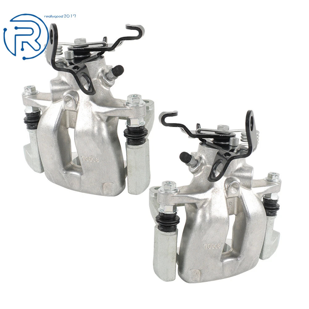 Set of 2 Rear Brake Calipers with Bracket for Audi A3 (2006–2008) & VW (2005–2010)