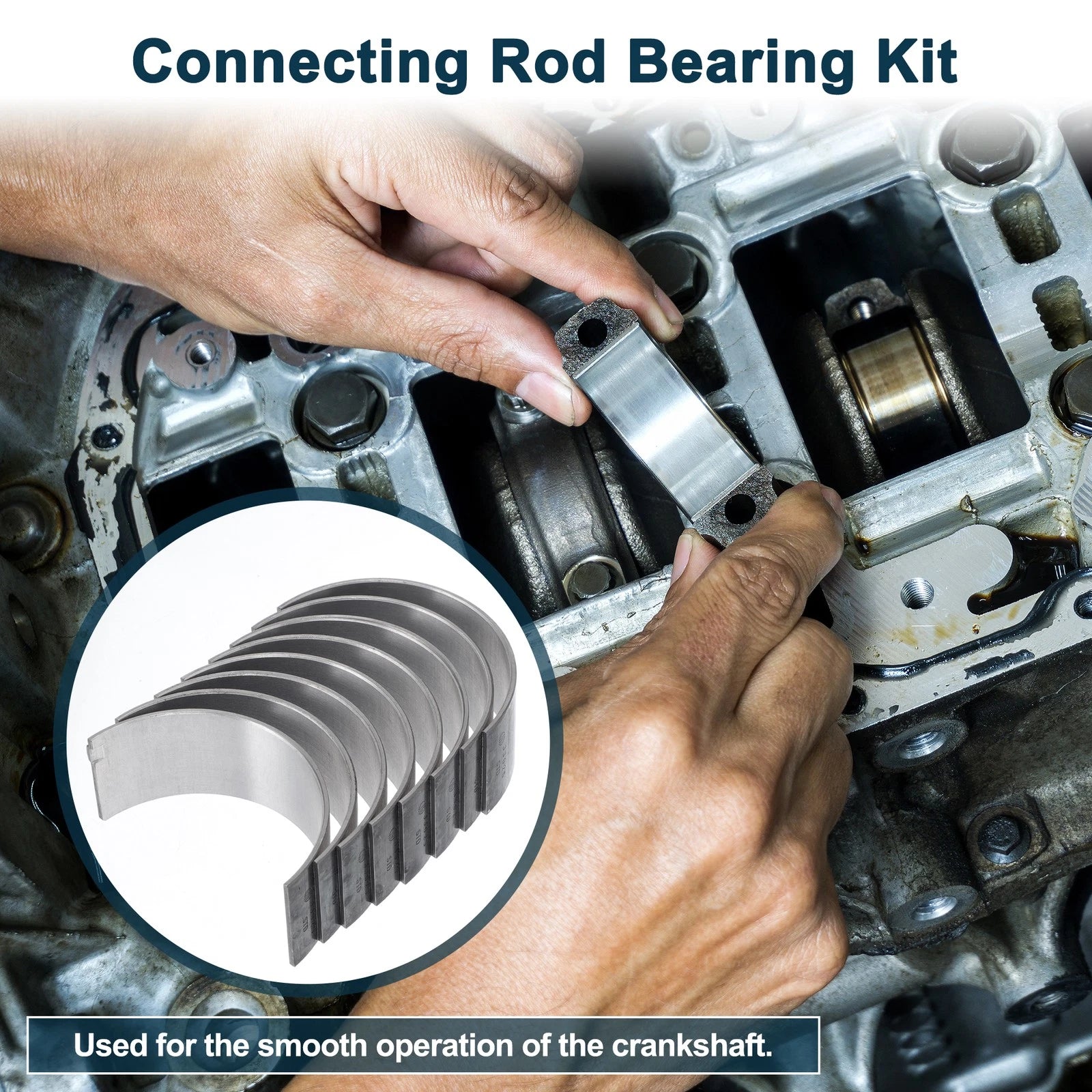 Set of 8 Connecting Rod Bearings for Nissan Y60 (No. 1211143G01)