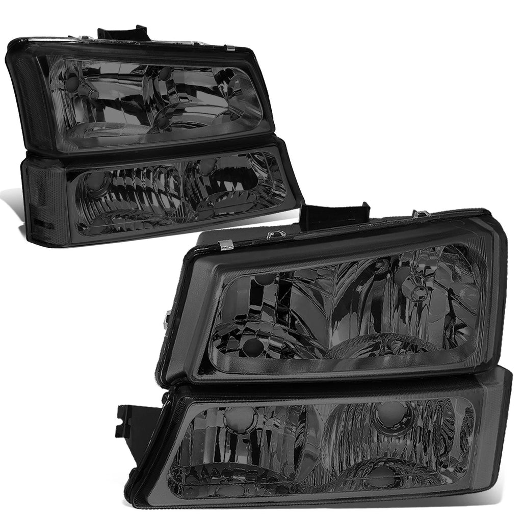 Smoked Headlights + Clear Bumper + Red 3D LED Bar Tail Light for Silverado (2003–2007)