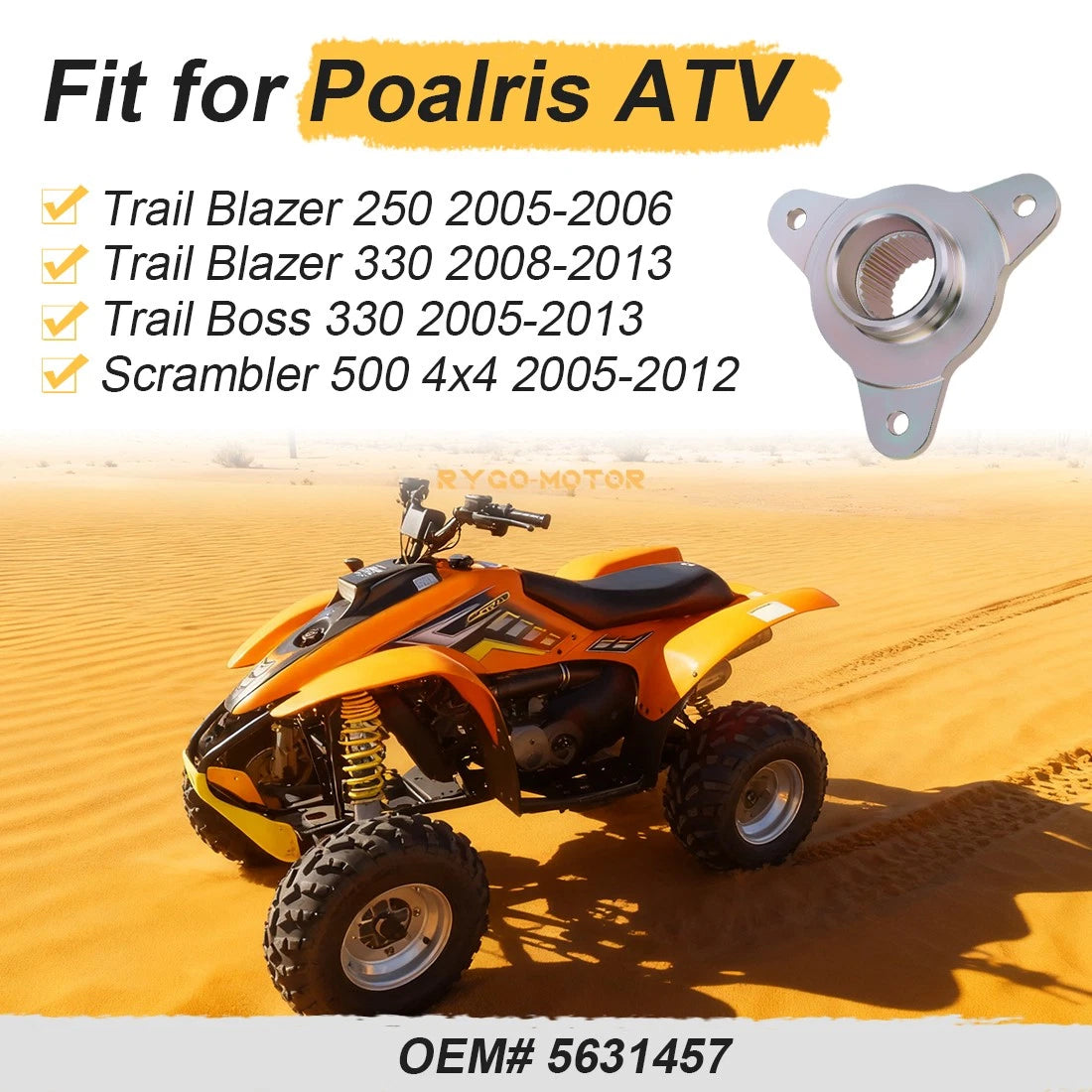 Rear Brake Disc Rotor Hub Collar for Polaris Scrambler 500 4x4 (2005–2012) 5631457