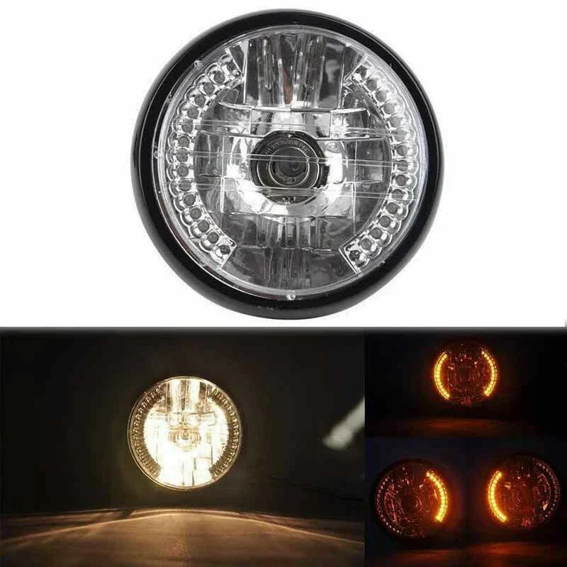 7" 35W Motorcycle Headlight Turn Signal Light w/ Bracket Mount