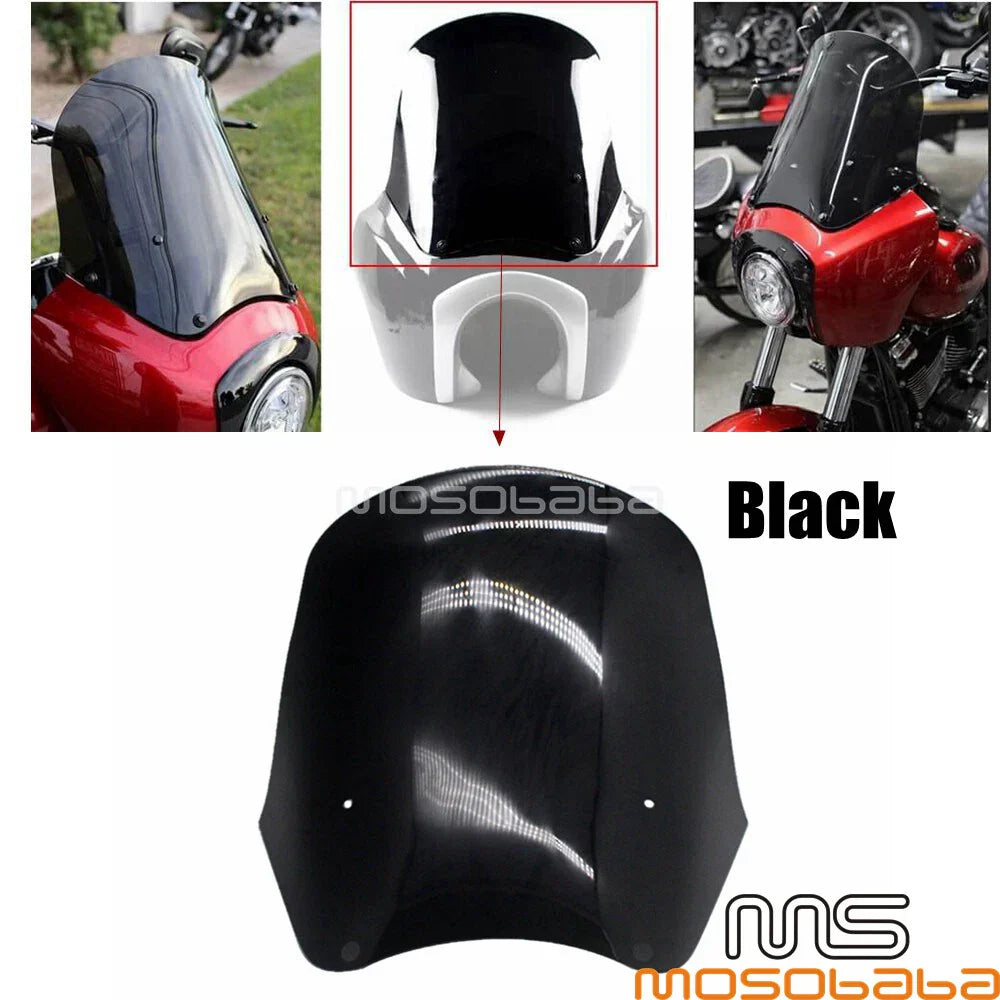 15" Black Windshield for Harley Dyna Low Rider FXDLS, Wide Glide FXDWG (2016-2023)