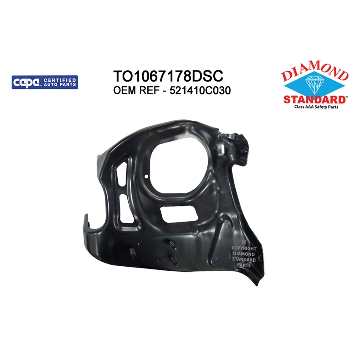 Replacement Steel Front Passenger Side Bumper Mounting Bracket for Toyota