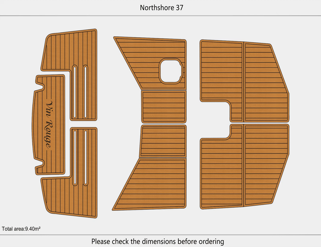EVA Foam Faux Flooring Mat for Northshore 37 Swim Platform Cockpit