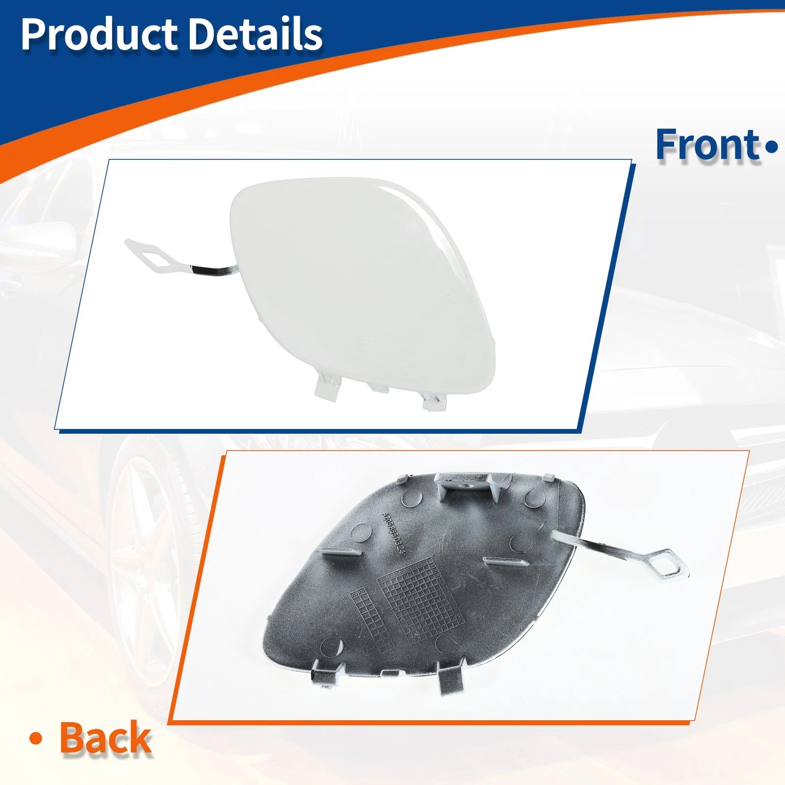 Tow Hook Cover for Mercedes-Benz C43 (2017–2020) No.A2058850024 Polar White