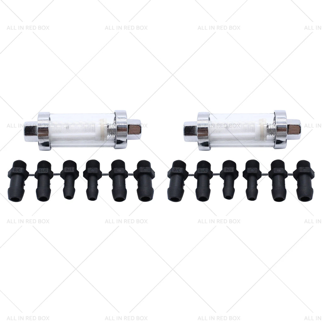 2X Glass Inline Fuel Filter for Universal Use (1/4, 5/16, 3/8)