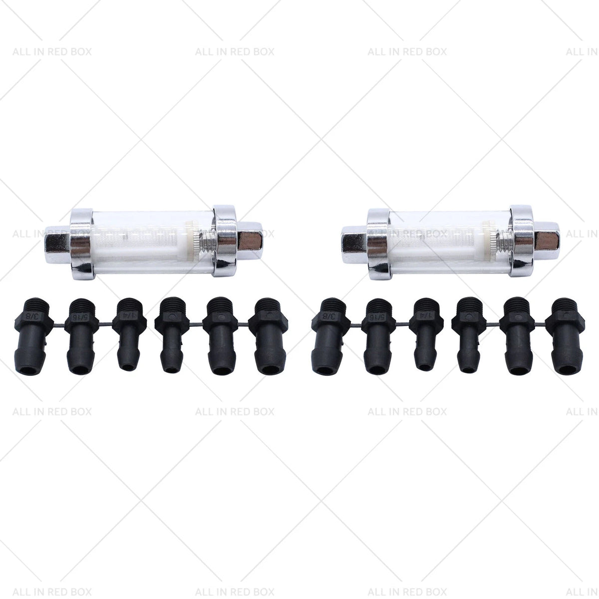 2X Glass Inline Fuel Filter for Universal Use (1/4, 5/16, 3/8)