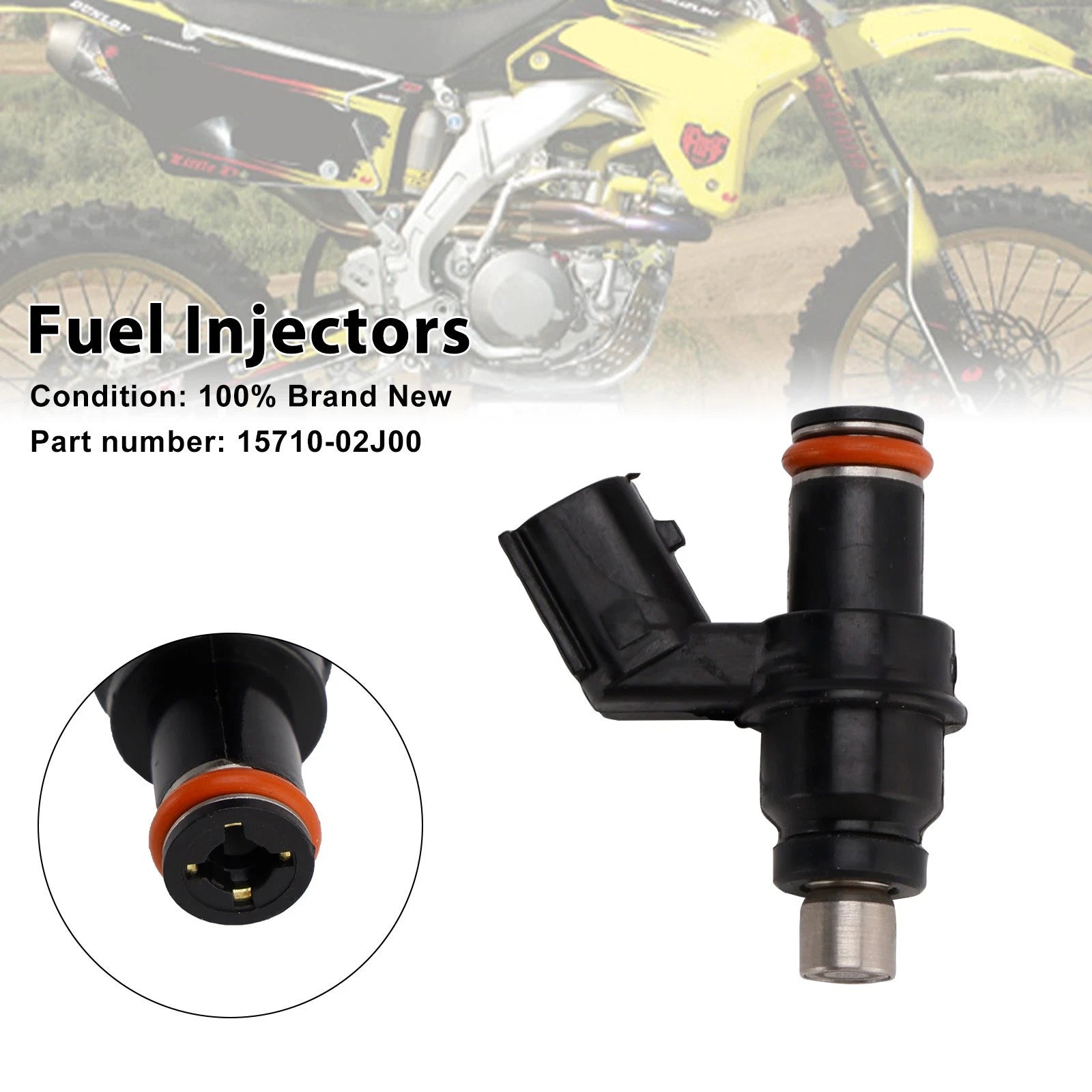 Set of 4 Fuel Injectors for Suzuki RM-Z450 (2008–2019) 15710-02J00