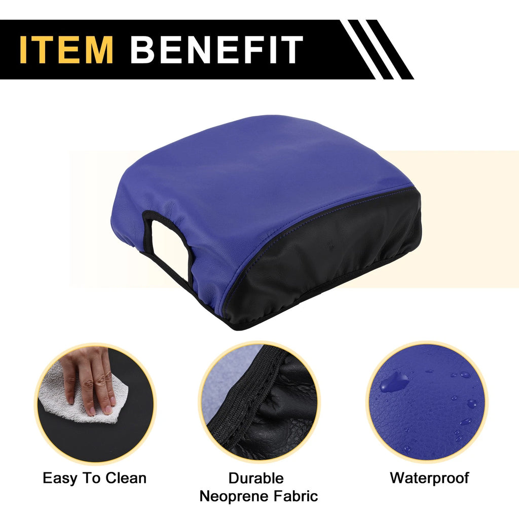Center Console Lid Armrest Cover for Ford F-150 (2015–2020) Anti-Scratch Black Blue