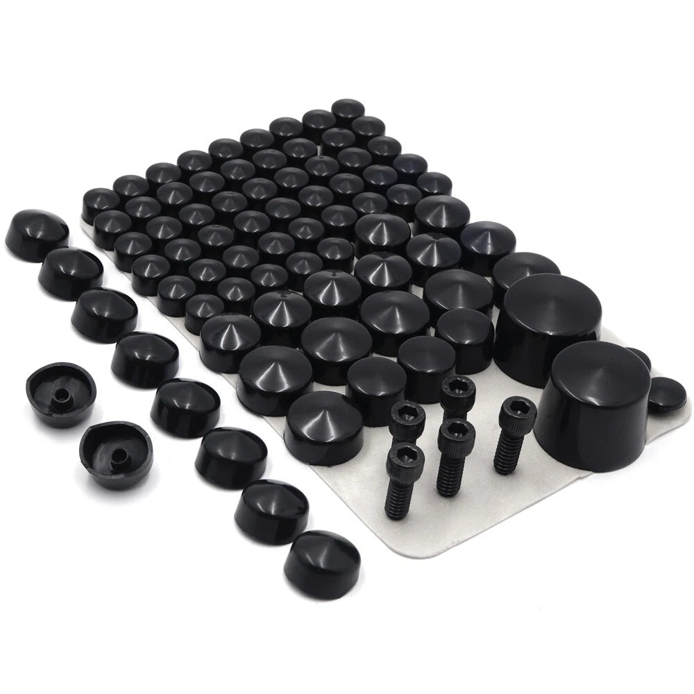 Bolts Toppers Caps for Harley Softail Twin Cam (2007–2010) Black