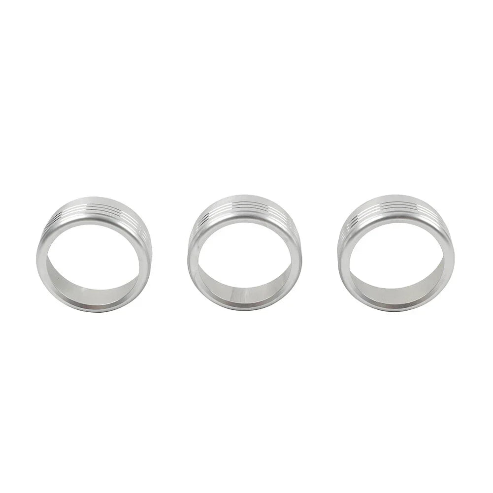 Silver AC Climate Control Knob Ring Covers for Subaru Forester XV Crosstrek WRX (2014-2021)