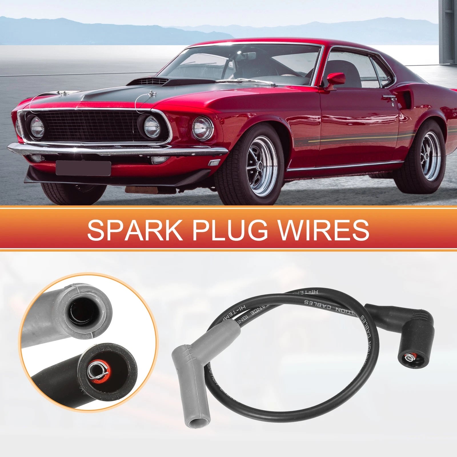 6X Spark Plug Wire Ignition Coil Cable No. 1U2Z12259BA for Ford Mustang 
