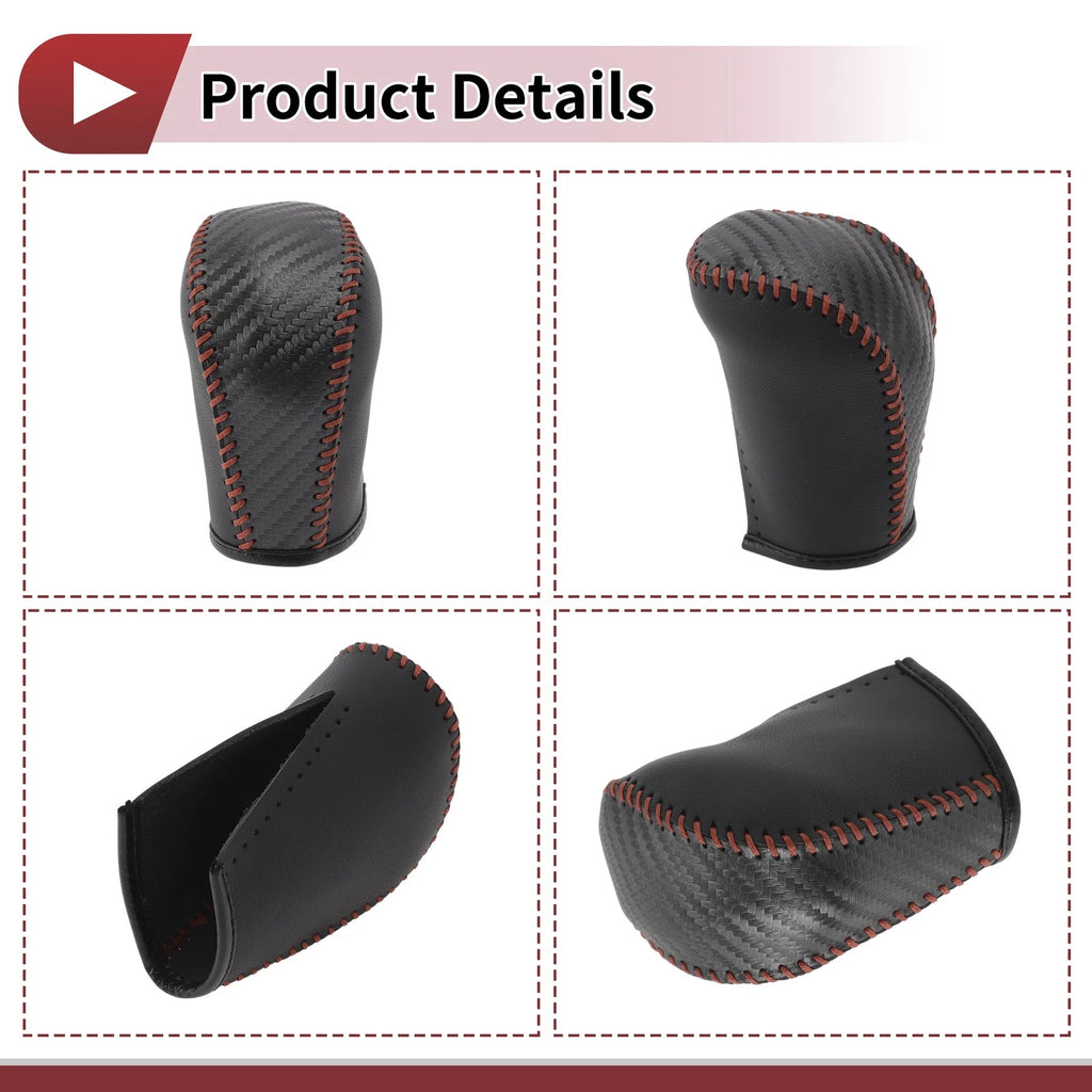 Gear Shift Knob Cover for Subaru Forester (2006–2012) Black Brown Faux Leather