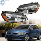 Halogen Headlight Assembly for Volkswagen Golf MK7 (2015-2017) Left + Right