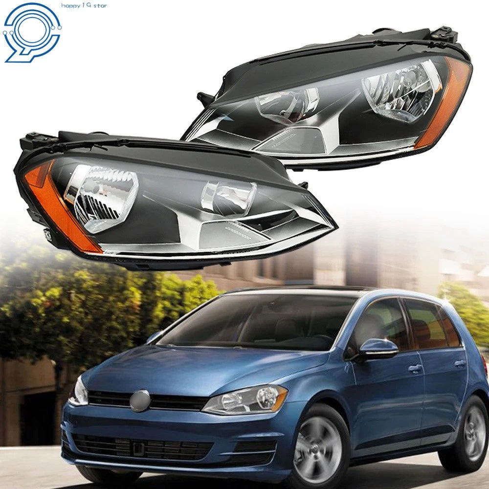 Halogen Headlight Assembly for Volkswagen Golf MK7 (2015-2017) Left + Right