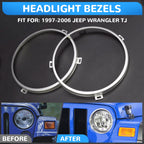 7" Round Headlight Mounting Bracket Retaining Ring for Jeep TJ Wrangler (1997–2006)