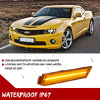 2X Amber Lens LED Front Bumper Side Marker Lights for Chevy Camaro (2010–2015)
