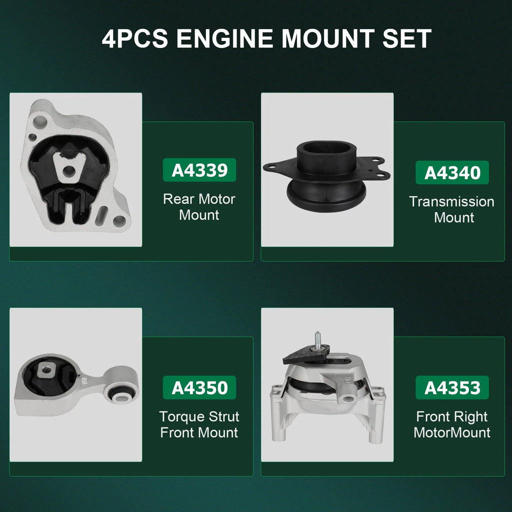 4X Transmission Engine Mount for Nissan Altima 2.5L Auto CVT (2007–2012)