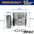 Set of 4 N844 STD Pistons + Rings for Shibaura N844