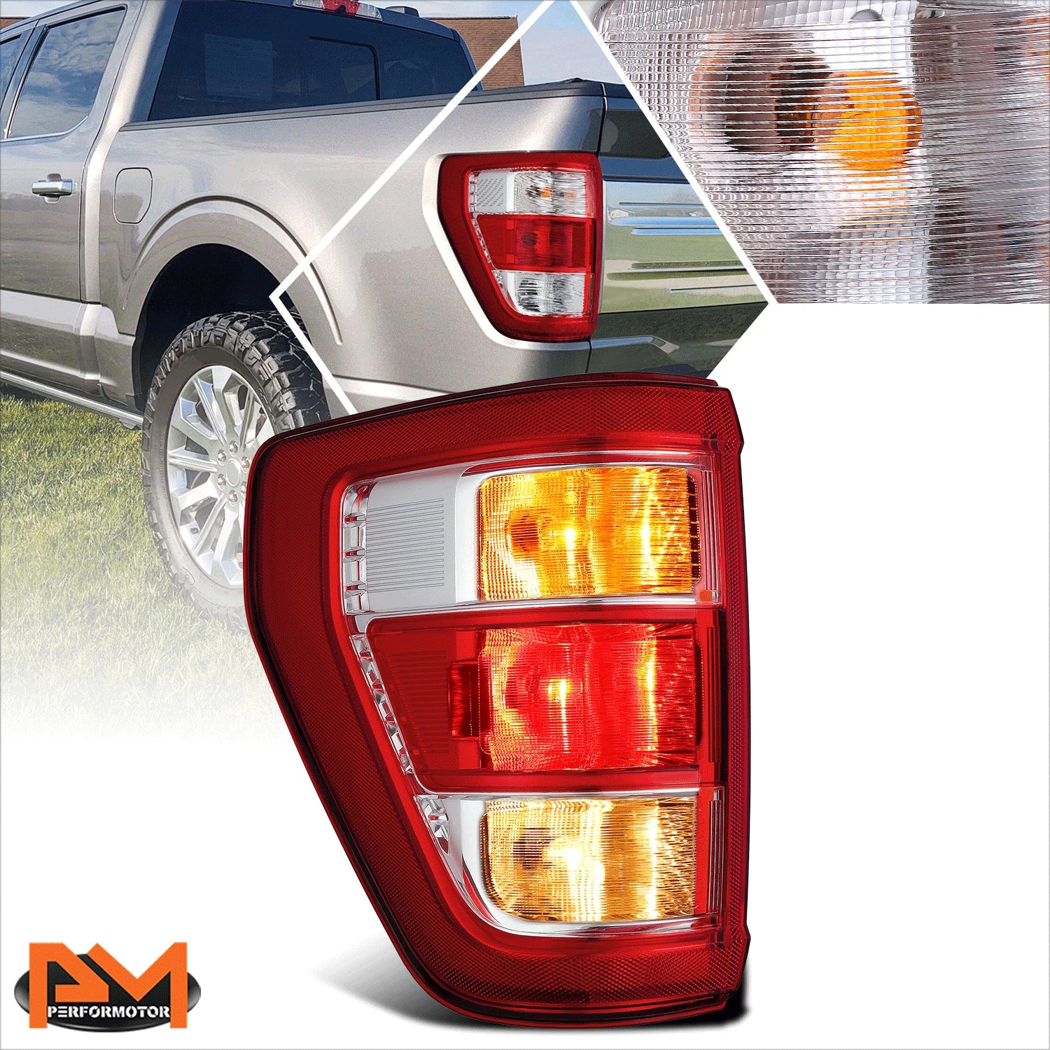 Chrome Tail Light Assembly for Ford F-150 (2021–2023)